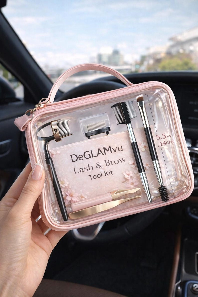 DeGLAMvu Lash & Brow Tool Kit | Eyelash Separator, Eyebrow Brush, Lash Comb and Applicator Set | Makeup Grooming Kit